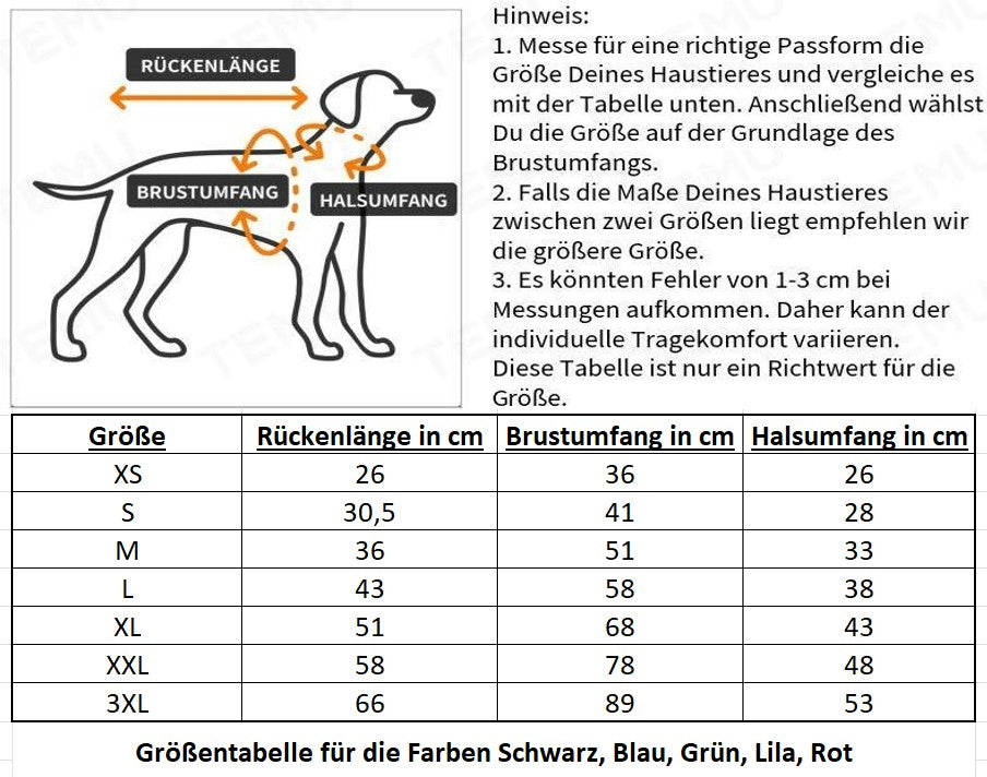 Wasserdichte Hundeweste mit D-Ring