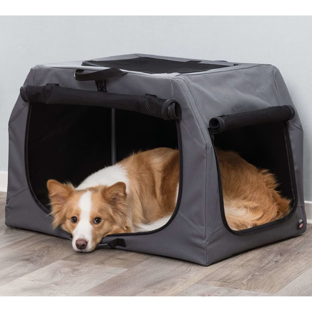 Hunde-Transportbox Easy Soft S/M Grau