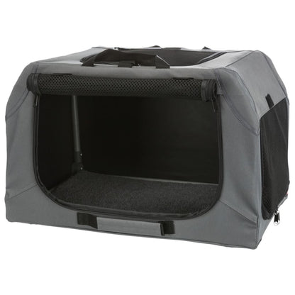 Hunde-Transportbox Easy Soft S/M Grau