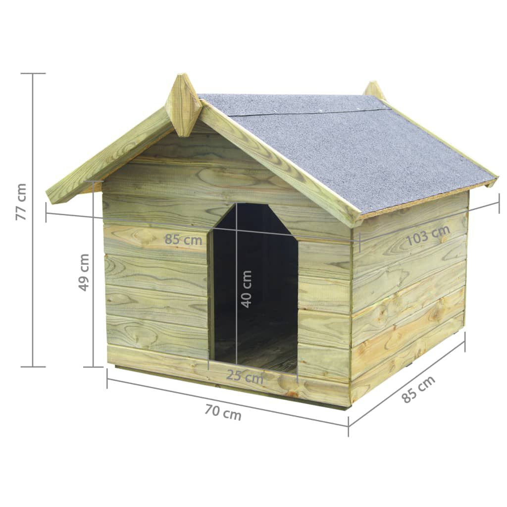 Hundehütte Mit Dach Imprägniertes Kiefernholz