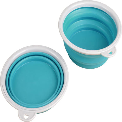 2-In-1 Haustier-Reisebecher Für Wasser/Futter Trinka Blau