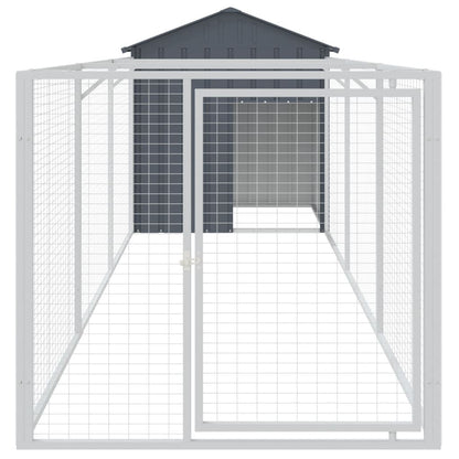 Hundehütte Mit Dach Anthrazit 117X405X123 Cm Verzinkter Stahl