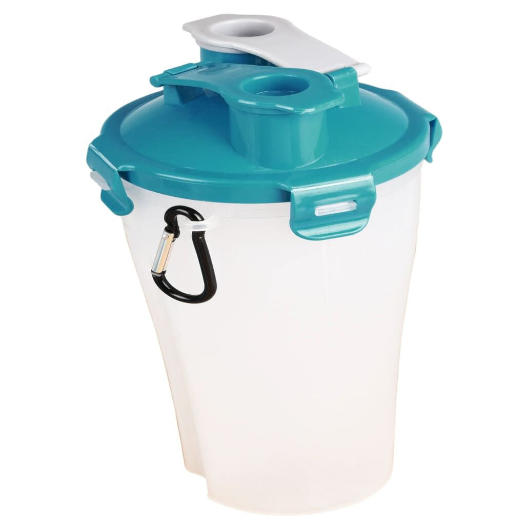 2-In-1 Haustier-Reisebecher Für Wasser/Futter Trinka Blau